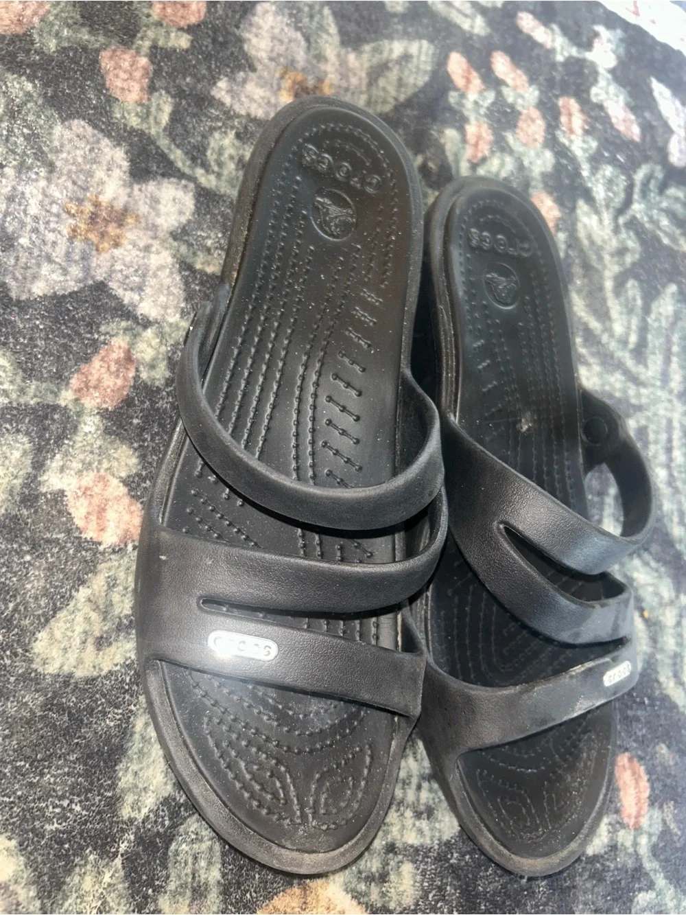 CROCS Men’s Black Double-Strap Slide Sandals